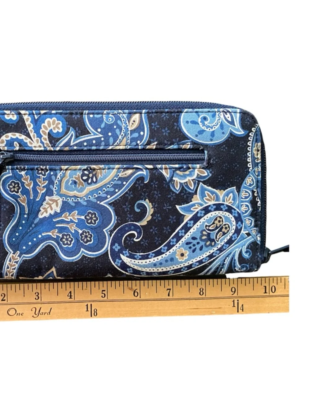 Vera Bradley Windsor Navy Paisley Zip Wallet Organizer NOS Vintage Retired 2006 - Picture 7 of 8